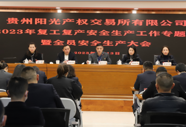 貴州陽光產(chǎn)權(quán)交易所有限公司召開2023年復(fù)工復(fù)產(chǎn)安全生產(chǎn)工作專題會暨全員安全生產(chǎn)大會